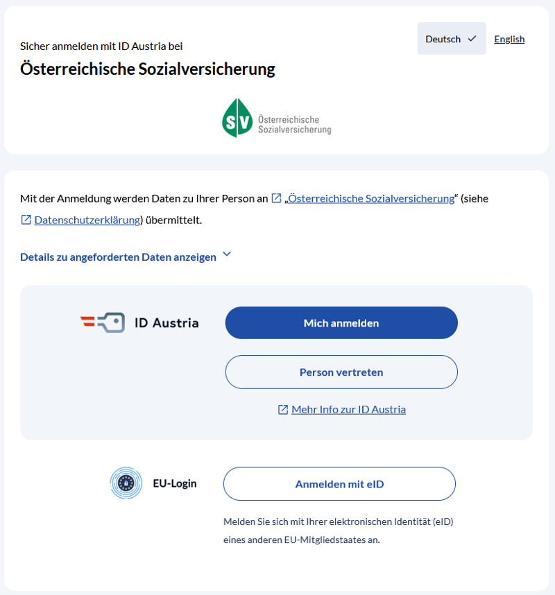 Login mit ID Austria