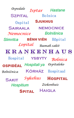Das Wort Krankenhaus in verschiedenen Sprachen