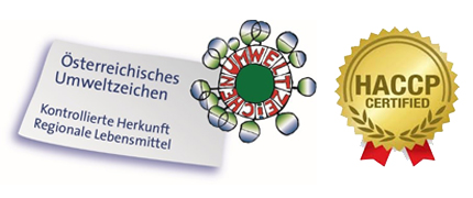 Logo Umweltzeichen und HACCP