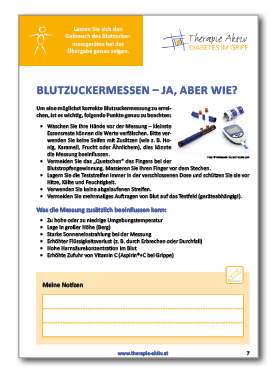 Infoblatt - Blutzuckermessen bei Diabetes