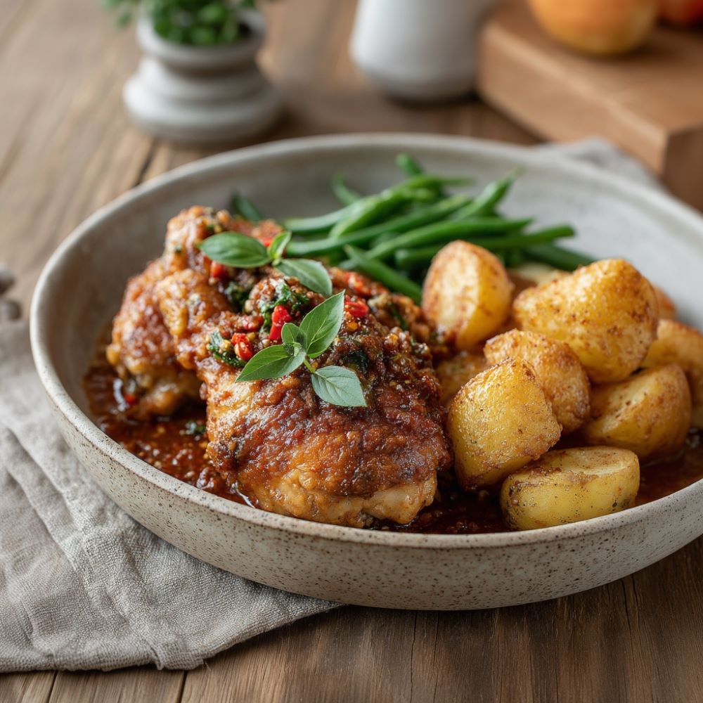 Mehr Informationen zum Thema: Zitronengras-Huhn aus dem Ofen mit Currypaste und Gemüse