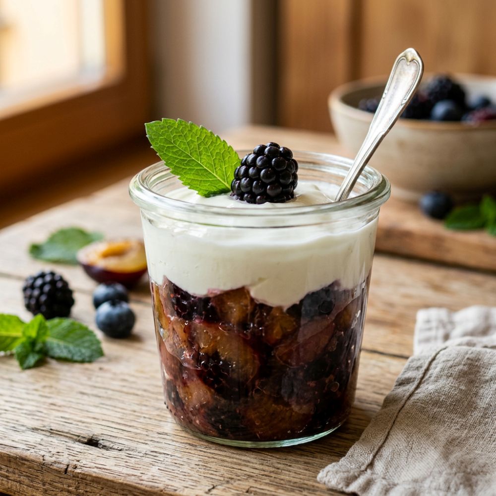 Mehr Informationen zum Thema: DessertBlaues Frucht&shy;dessert